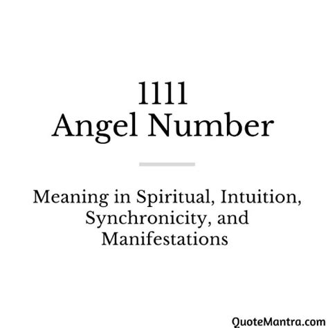 1111 Angel Number Meaning Manifestation - QuoteMantra