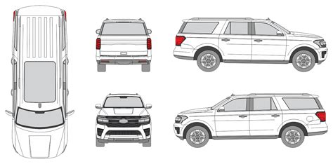 Download vehicle template for designing vehicle wrap for Ford Expedition 2022.
