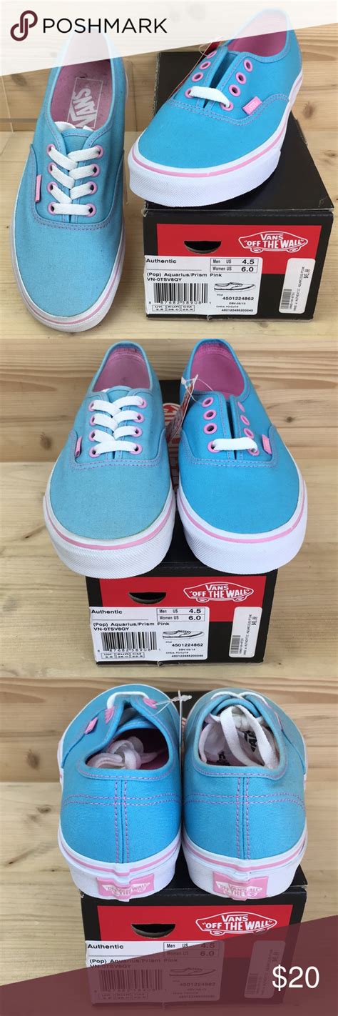 Vans Authentic POP Aquarius/Pink Womens Sz 6 NIB | Canvas shoes women, Pictures of shoes, Vans