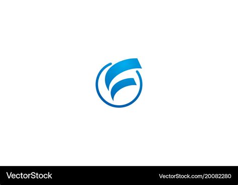 Loop letter f company logo Royalty Free Vector Image