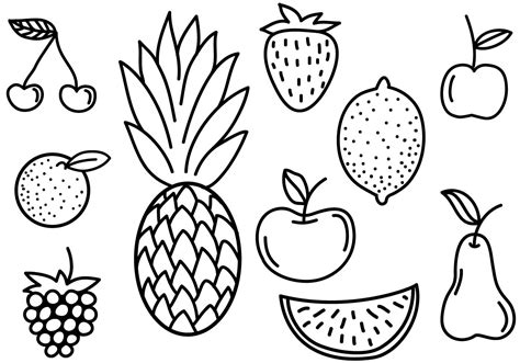 Basket Of Fruit Pencil Coloring Pages