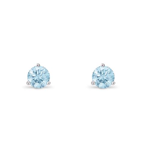 Lightbox Lab-Grown .50ct Blue Diamond Stud Earrings in 10k White Gold – Bailey's Fine Jewelry