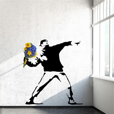 Rage, The Flower Thrower - Banksy Wall Decals | Banksy wall art, Banksy, Sticker wall art