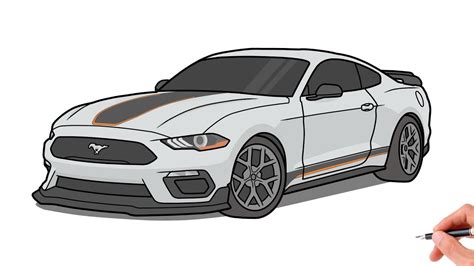 How to draw a FORD MUSTANG MACH 1 2021 / drawing ford mustang 2019 muscle car - YouTube