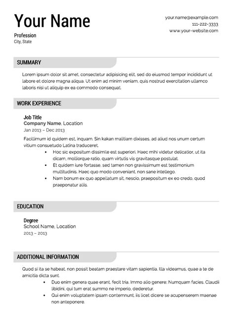 Free Resume Templates - Fotolip