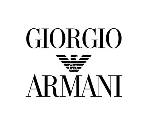 Giorgio Armani Logo Brand Clothes Symbol Black Design Fashion Vector ...