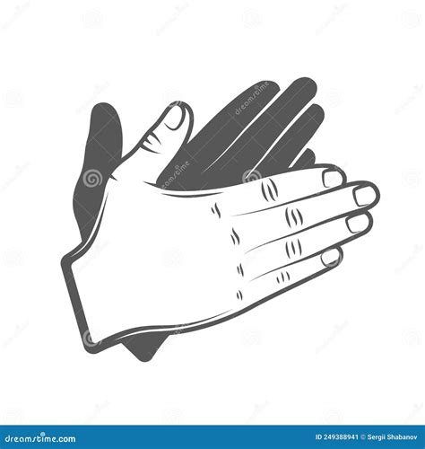 Hands Clapping Silhouette Cartoon Vector | CartoonDealer.com #249388941