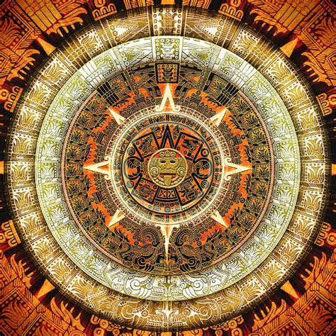 Aztec Calendar Digital Art by Sampad Art - Pixels