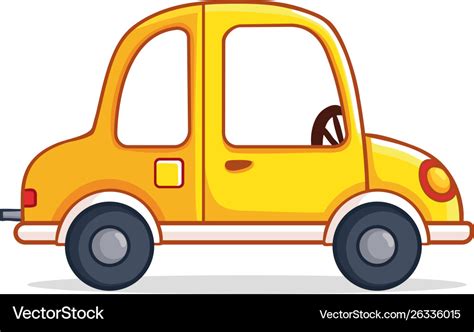 Yellow car in cartoon style Royalty Free Vector Image