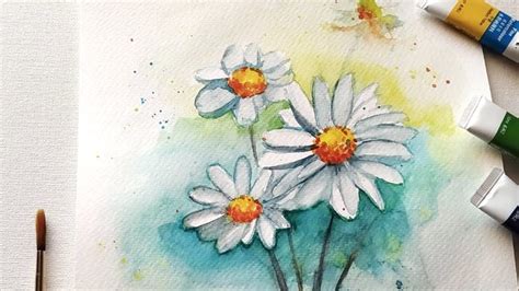 Watercolor Daisy Painting