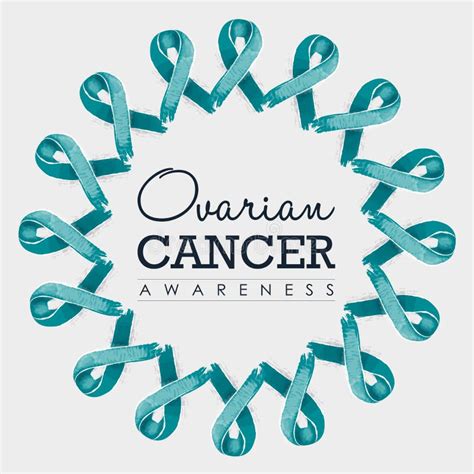 Ovarian Cancer Awareness Ribbon Design with Text Stock Vector - Illustration of hope, symbol ...