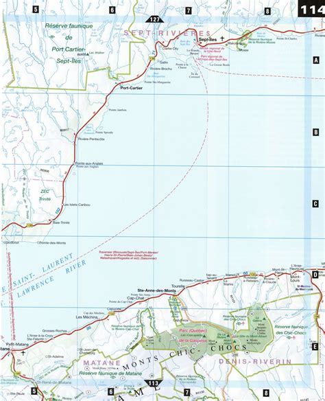 Free road map coast of Gulf of St. Lawrence Canada detailed large scale