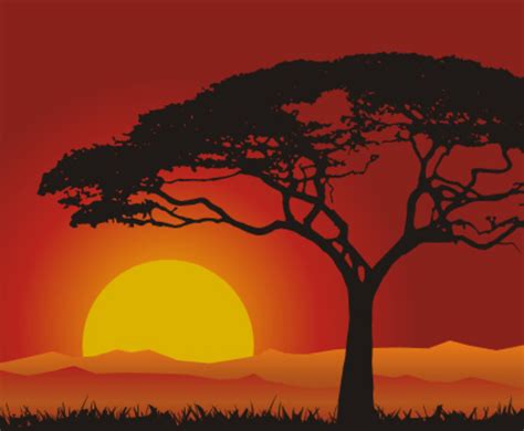 Sunset Landscape Vector Art & Graphics | freevector.com