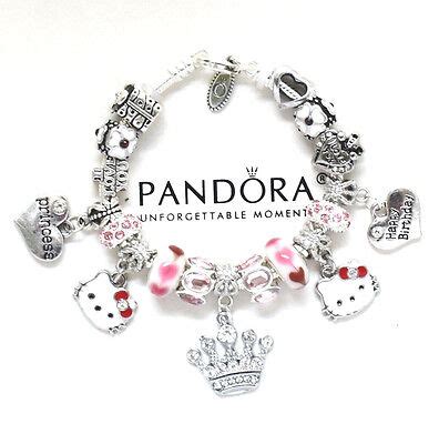 Pandora Bracelet Hello Kitty Kids 6.7 European Charms Pink Birthday New ...