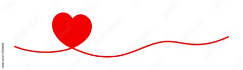 Red heart line art Stock Vector | Adobe Stock