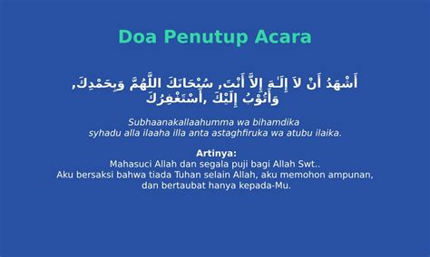 9 Doa Pembukaan Acara dan Penutup bahasa Arab