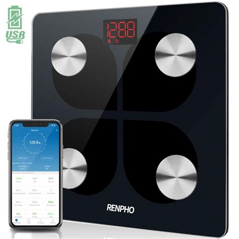 Renpho ES-28ML Bluetooth Rechargeable Smart Scale - BMI / Body Composition Monitor. - Yellow ...
