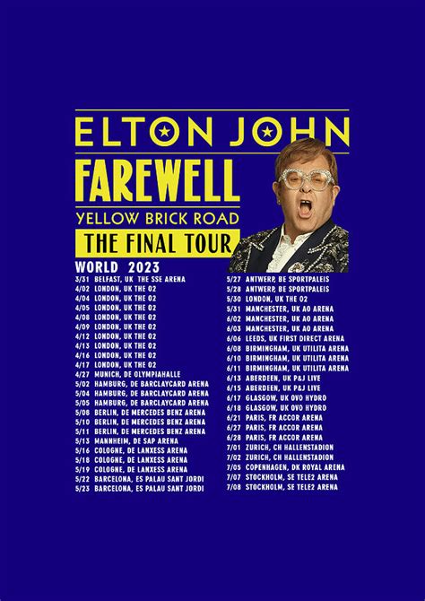 Elton John Live Farewell Yellow Brick Europe Tour Date 2023 Iy02 Digital Art by Indah Yose ...