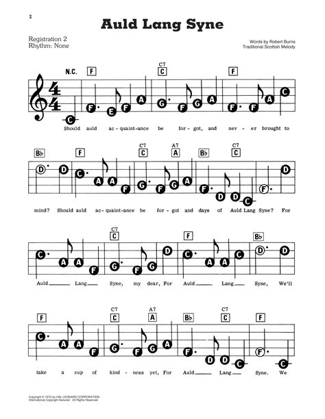 Auld Lang Syne by Traditional Sheet Music for E-Z Play Today at Sheet ...