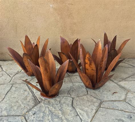 5 Agave SetMetal Yard ArtMetal Garden SculptureMetal