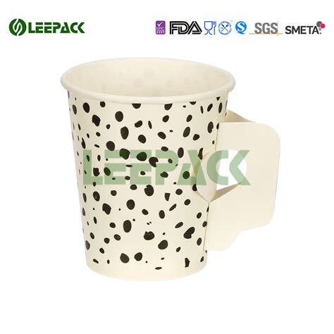 Disposable unique Coffee Paper Cup With Handle With Handle , Small Size