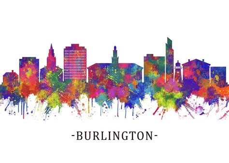 Burlington Vermont Skyline Mixed Media by NextWay Art - Pixels