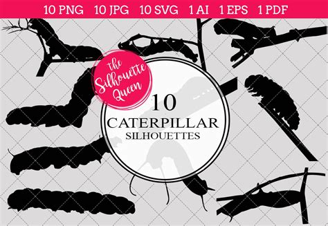 Caterpillar Silhouette Clipart Clip | Pre-Designed Illustrator Graphics ...