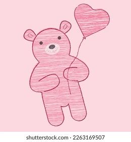 Teddy Bear Heart Balloon Vector Stock Vector (Royalty Free) 2263169507 ...