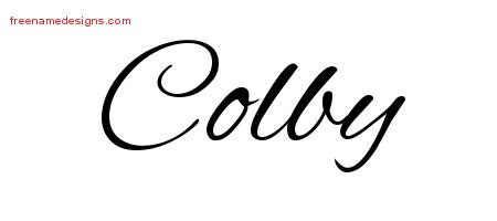 Cursive Name Tattoo Designs Colby Free Graphic - Free Name Designs