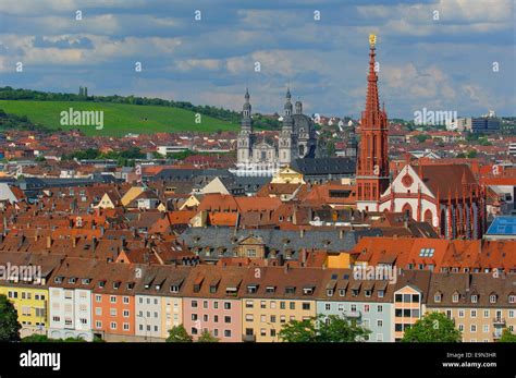 Wurzburg, Wurzburg, Old Main Bridge, View of Wurzburg from Marienberg Castle, UNESCO World ...