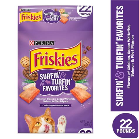 Purina Friskies Dry Cat Food, Surfin' & Turfin' Favorites - 22 lb. Bag ...