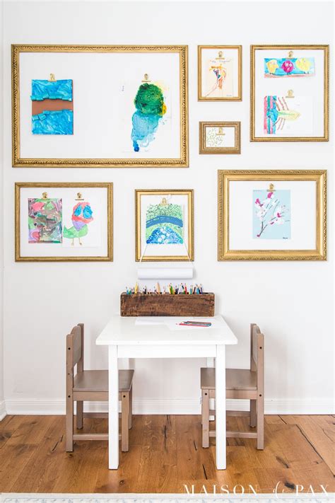 Kids' Art Display Wall with Clips - Maison de Pax