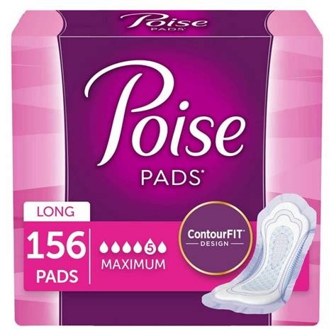 Poise Maximum Absorbency Long Incontinence Pads, 156 ct. - Walmart.com - Walmart.com