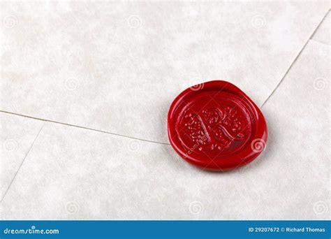 Envelope Sealed with a Red Wax Seal Stock Photo - Image of post, blank: 29207672