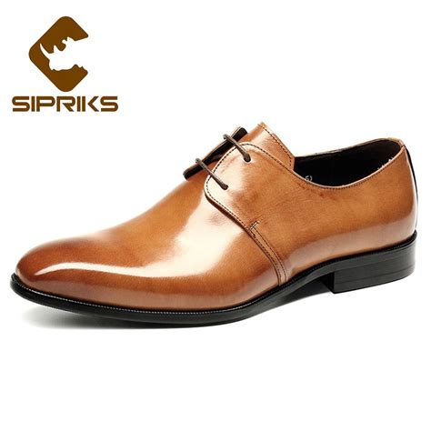 SIPRIKS mens light brown dress shoes black leather derby shoes elegant burgundy social shoes ...