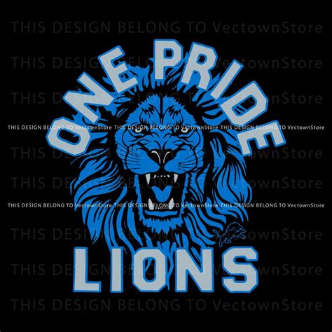 Detroit Lions One Pride Football SVG