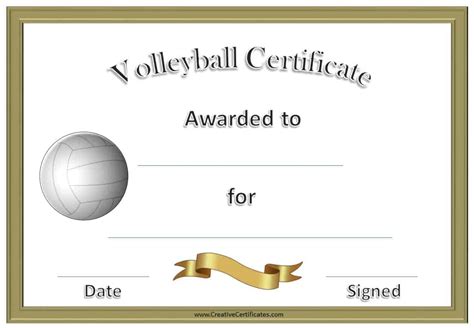 Free Volleyball Certificate Templates - Customize Online