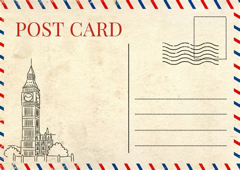 London Postcard Template - Vintage Travel Photo Design