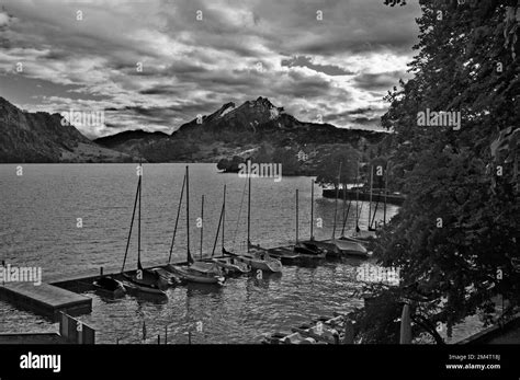Lake lucerne yachts Black and White Stock Photos & Images - Alamy