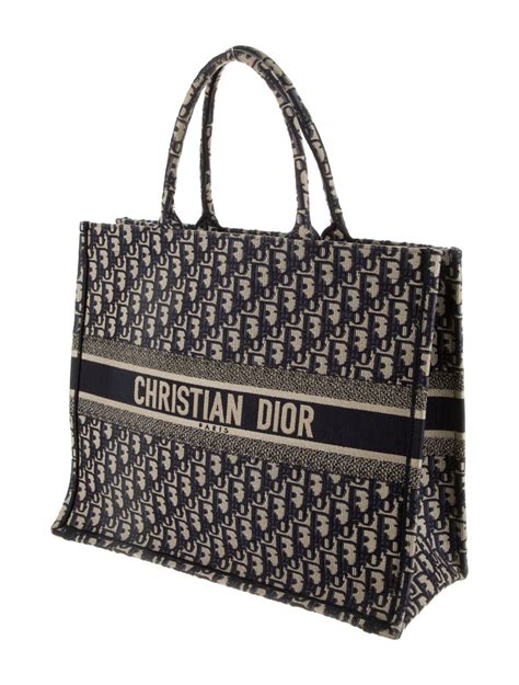 Christian Dior Large Oblique Book Tote - Blue Totes, Handbags - CHR182866 | The RealReal