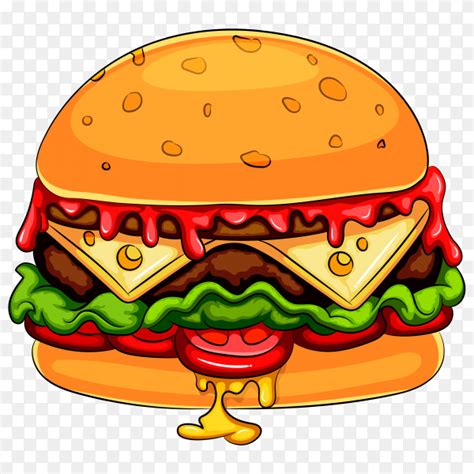 Hamburger cheeseburger cartoon character on transparent background PNG ...