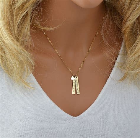 Custom Personalized Jewelry | Gold bar necklace layered, Gold bar ...