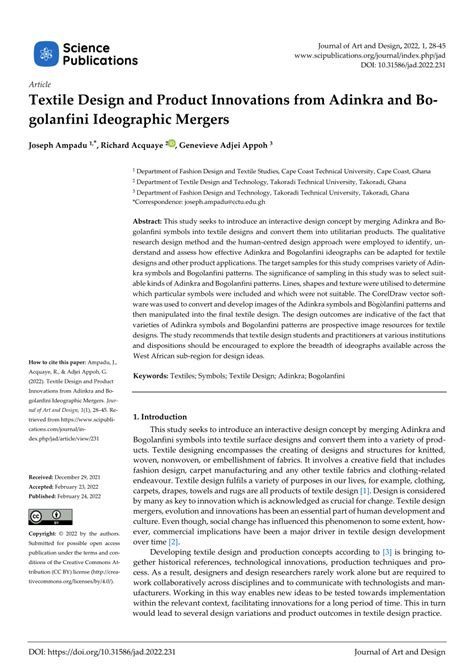 (PDF) Textile Design and Product Innovations from Adinkra and Bogolanfini Ideographic Mergers ...