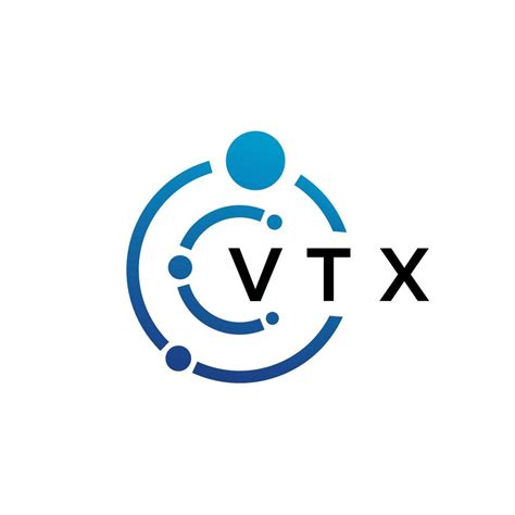 VTX letter technology logo design on white background. VTX creative initials letter IT logo ...