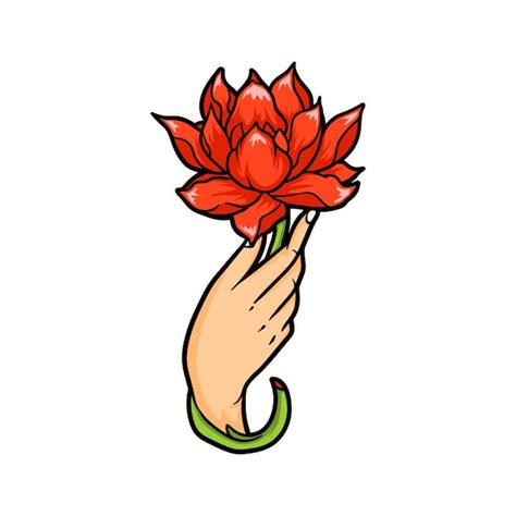 Premium Vector | Hand holding flower illustration