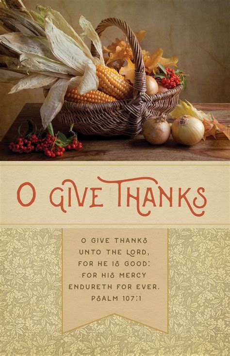 Church Bulletin 11" - Fall & Thanksgiving - O Give Thanks (Pack of 100) | Church bulletin ...