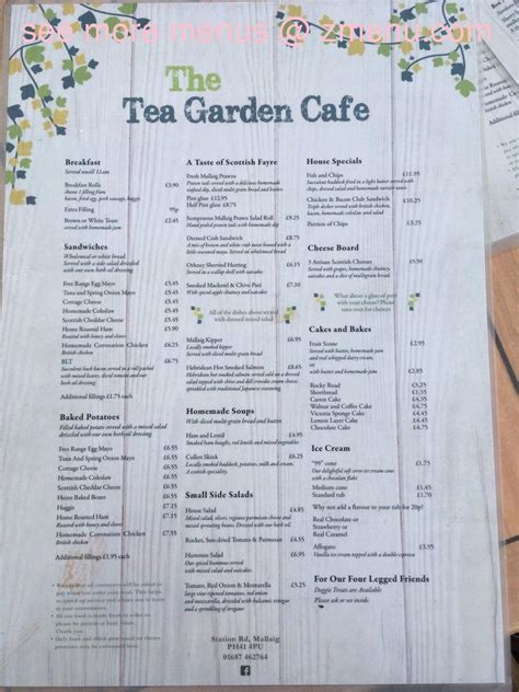 Online Menu of The Tea Garden Cafe Restaurant, Mallaig, United Kingdom ...