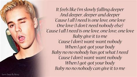 Justin Bieber Song Lyrics