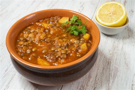 Adasi, Persian Lentil Stew. Arabic Delicious Cuisine. Stock Image - Image of dressing, healthy ...