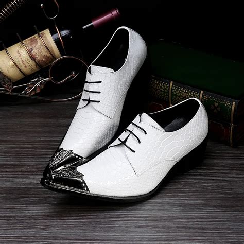 Choudory Mens Spiked Loafers Spring Casual Formal Shoes Sapato Masculino Mens White Leather ...